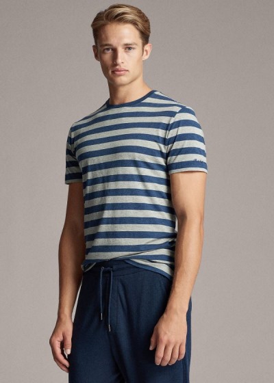 Men's Ralph Lauren Striped Lisle T Shirts | 814603VPY